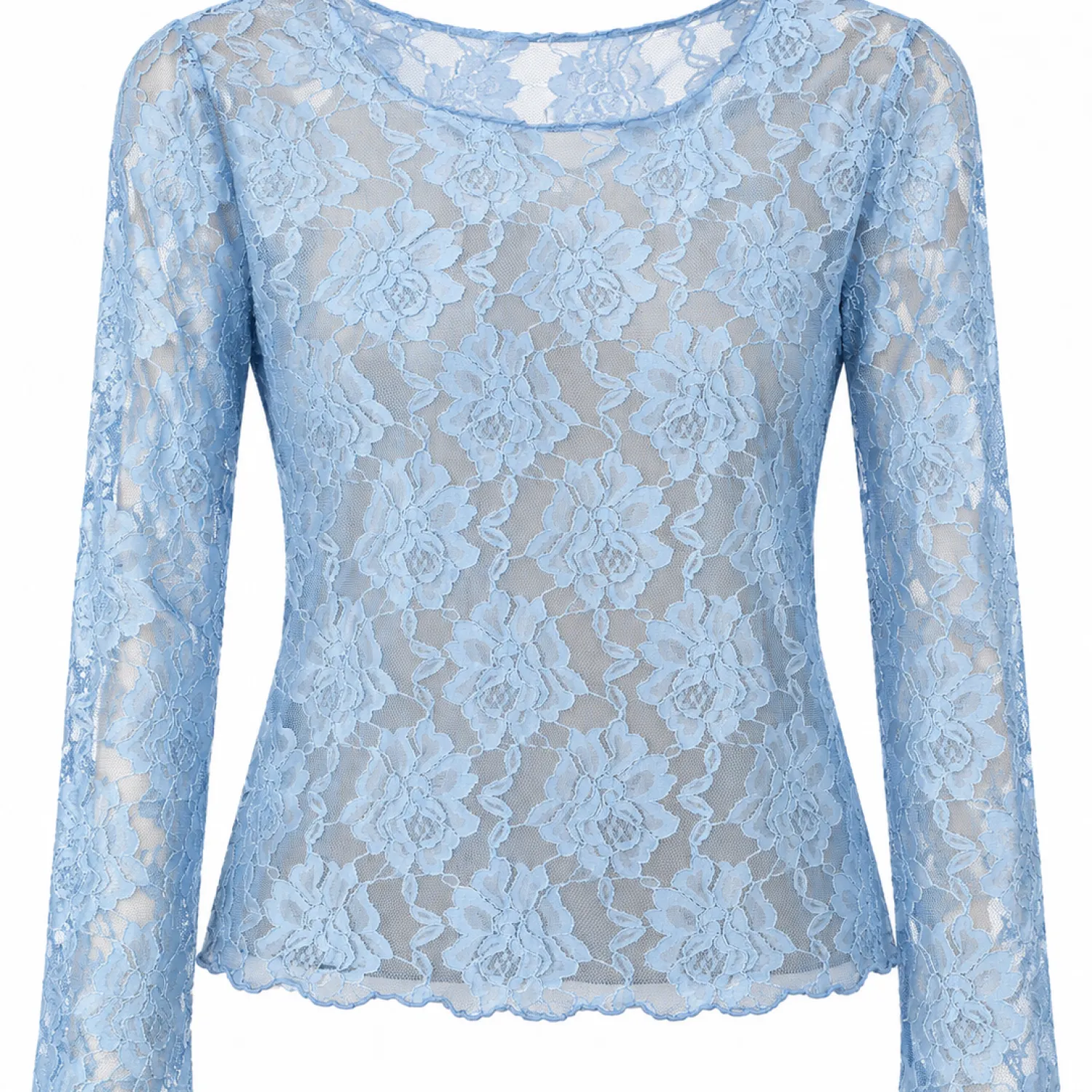 Polera Verona encaje celeste