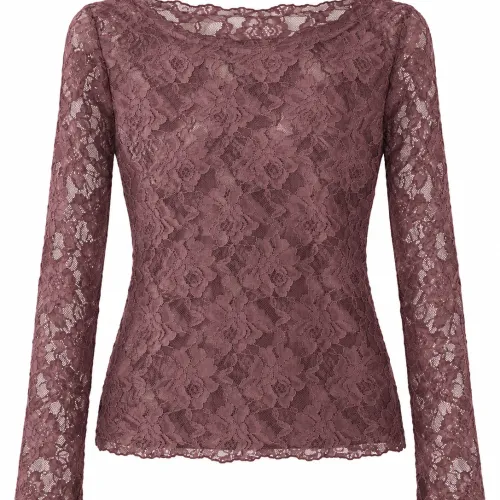 Polera Verona Encaje Café
