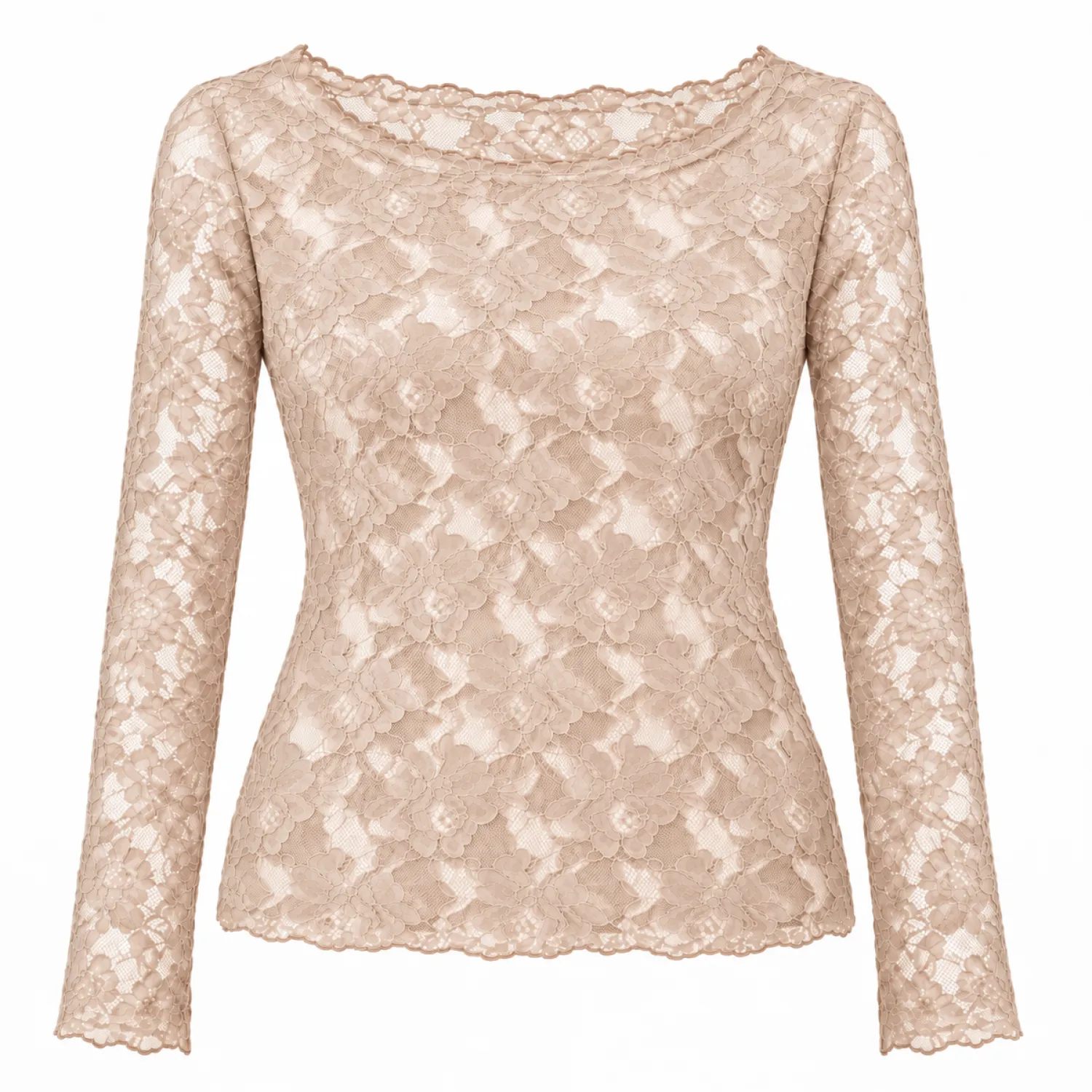Polera Verona encaje Beige