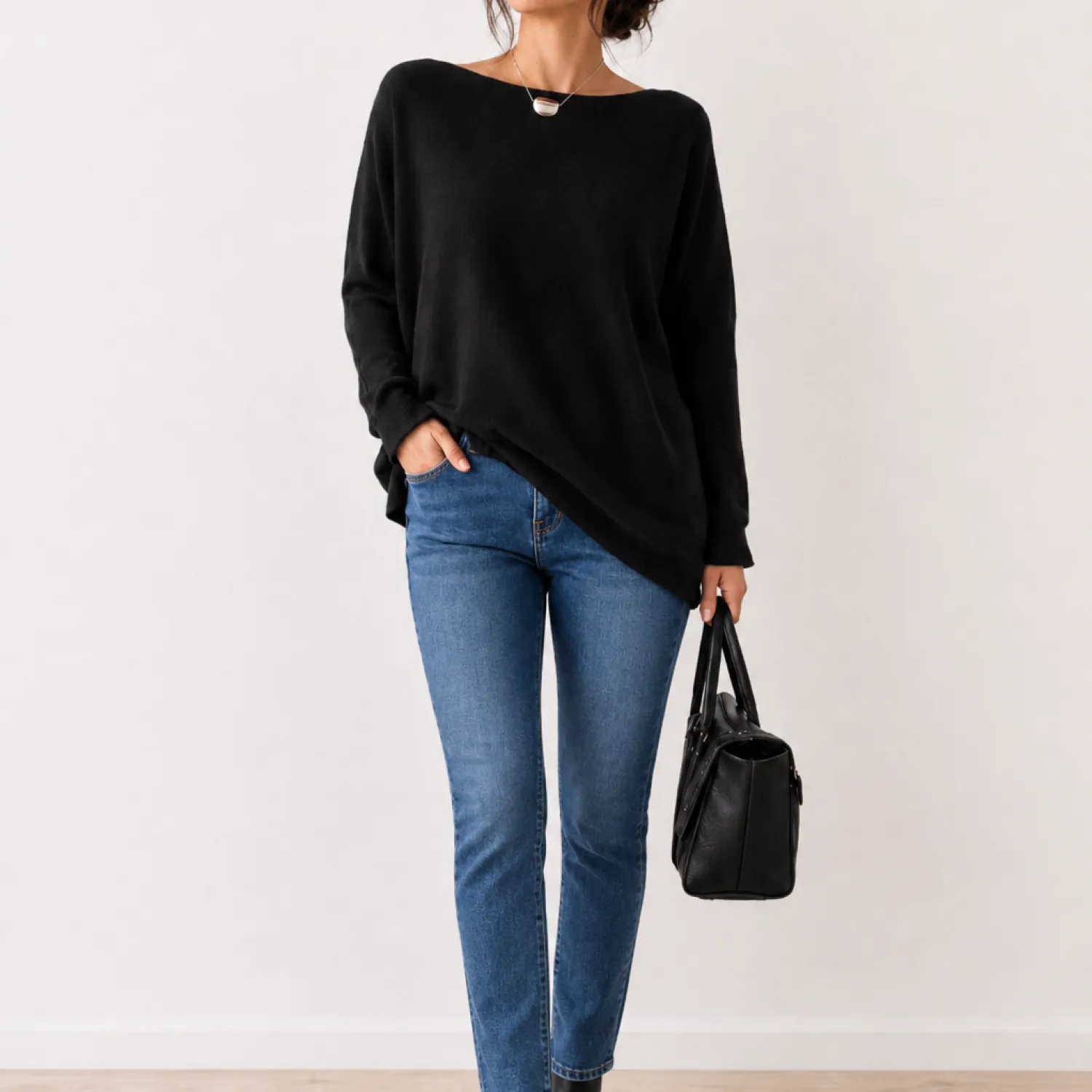 Sweater Oversize básico Negro