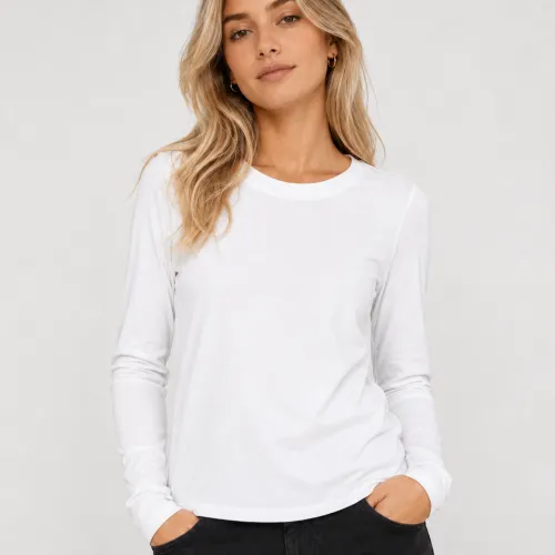 Polera Básica Algodón Blanca